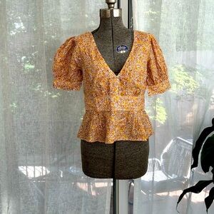 New J.Crew Tie Back Peplum Top 8